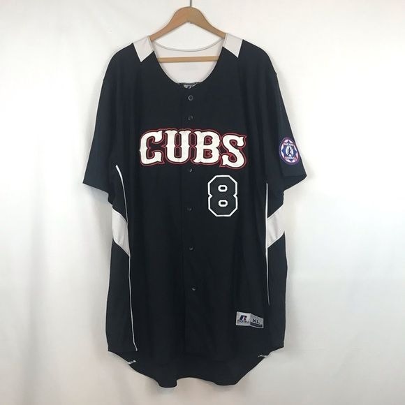 VTG Chicago Cubs Black #8 Jersey Russell Sz XL