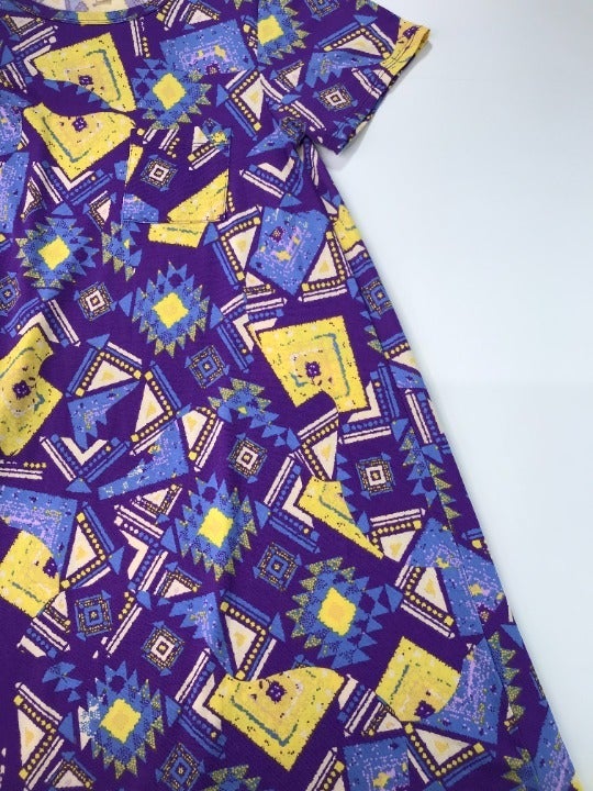 LuLaRoe Carly Purple, Yellow & Blue