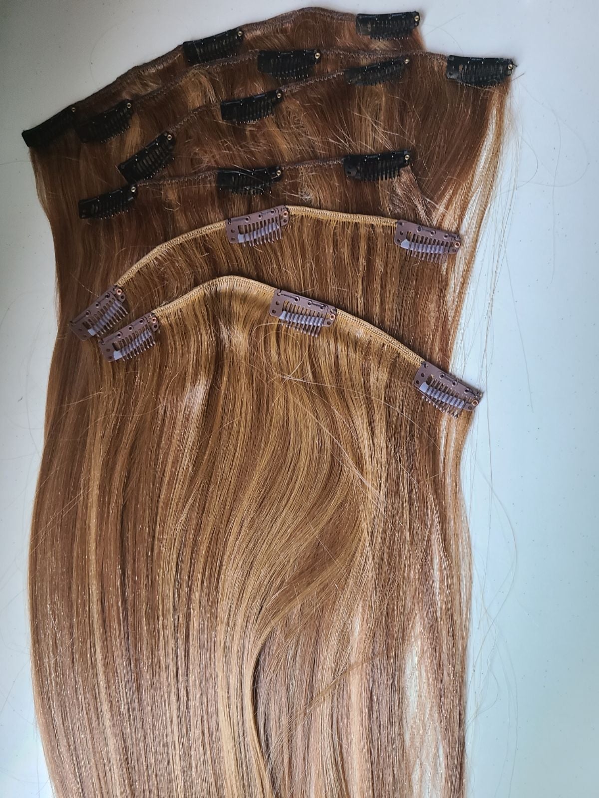 Brand New ☆ Honey Brown 12 Inch Clip In Hair Extensions