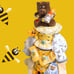 Honey Teddy Bear Bee Diaper Cake , Baby Shower Gift