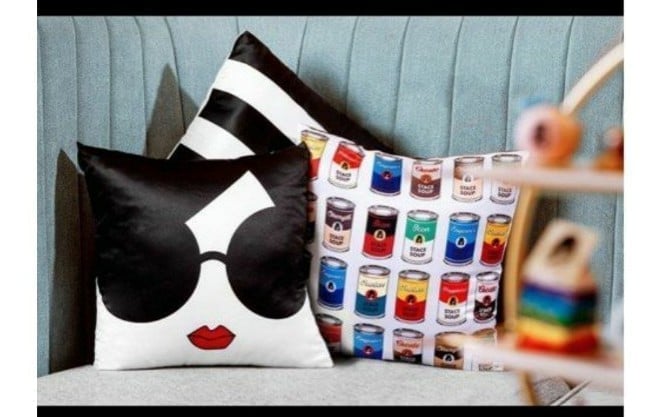 Alice + Olivia Soup Can Cushion