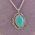 Vintage Sterling Green Blue Chalcedony Art Deco Bezel Pendant