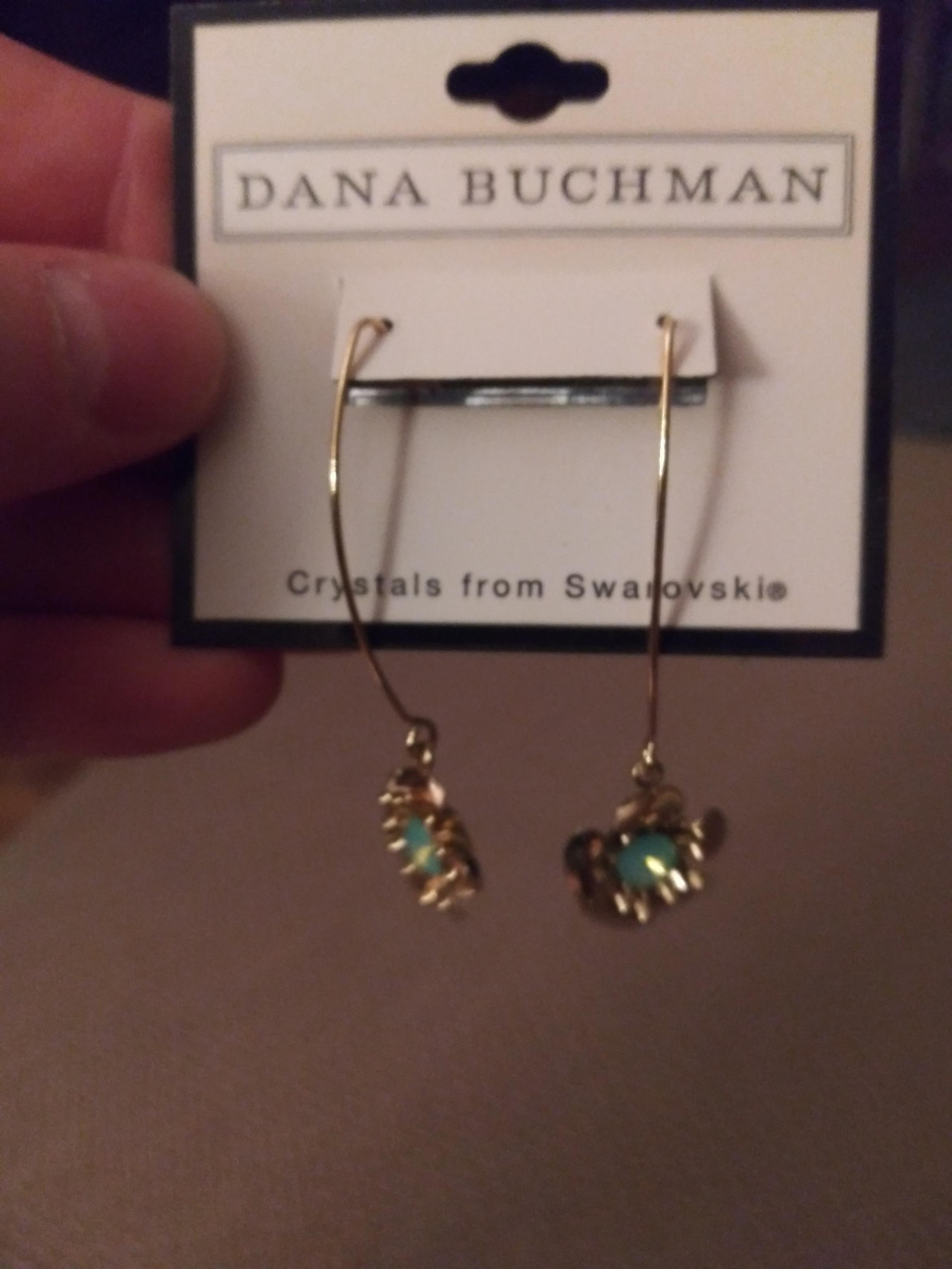 Nos Women's Dana Buchman Crystals From Swarovskie Dangle Flower Earrings OBO