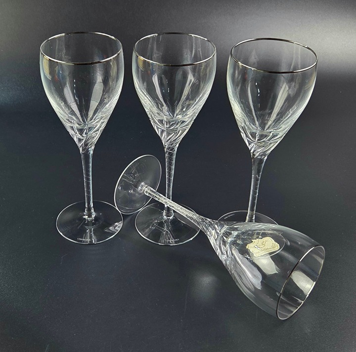 Vintage - Wine Glass Encore Platinum by Lenox - Set of 4 - 7 7/8 Tall