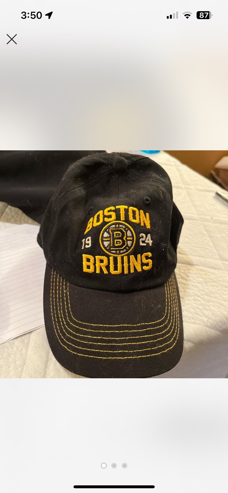 Black and yellow Boston Bruins hat #NHL