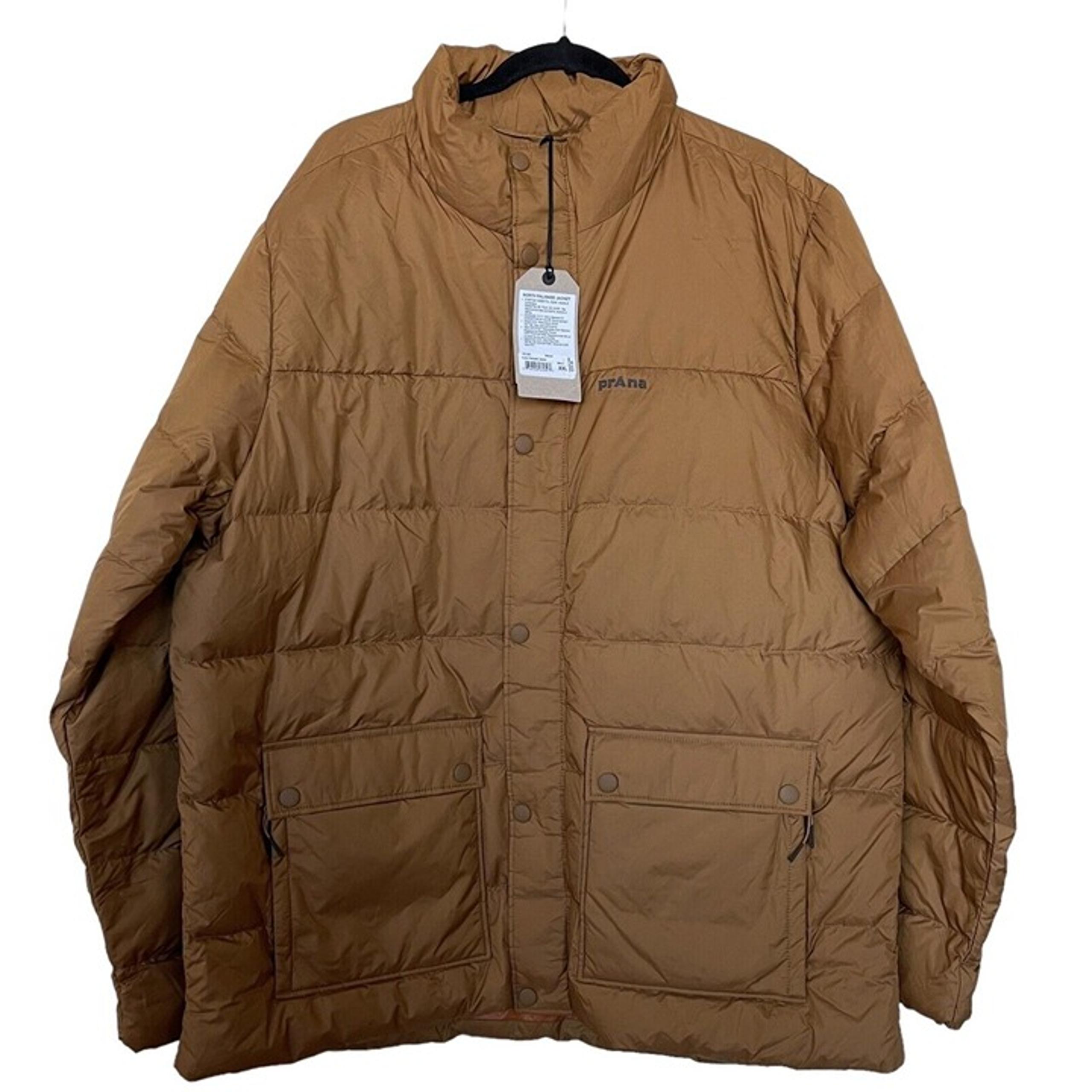 prAna Men's North Palisade Jacket Size XXL 2XL Down Puffer Walnut Color $229