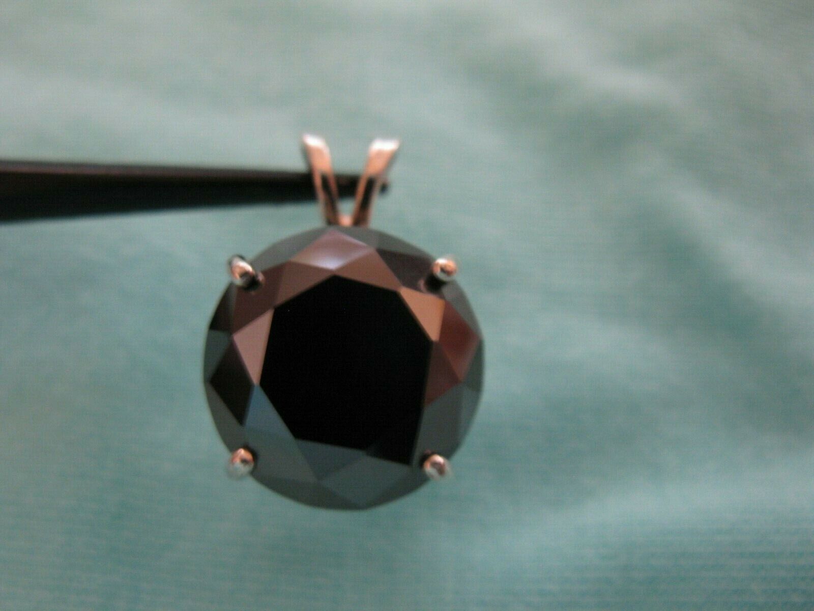 13.50ct 100% REAL NATURAL BLACK DIAMOND NECKLACE*CERTI FICATE*FREE DIAMOND TESTE