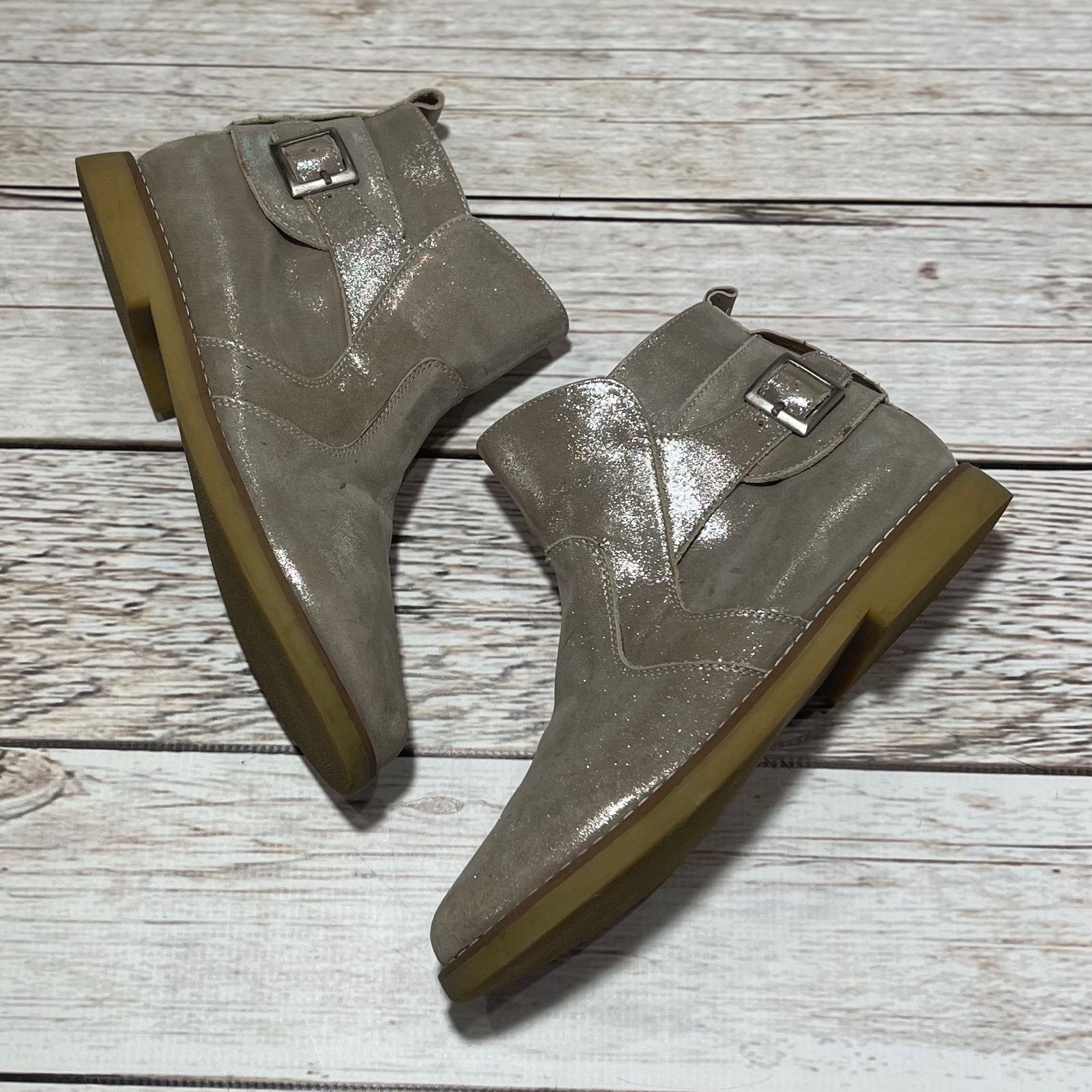 Elephantito Girls Metallic Leather Ankle Boots 3