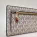 NEW MICHAEL KORS Reed Large Snap Signature Wallet in Camel Multi Vanilla
