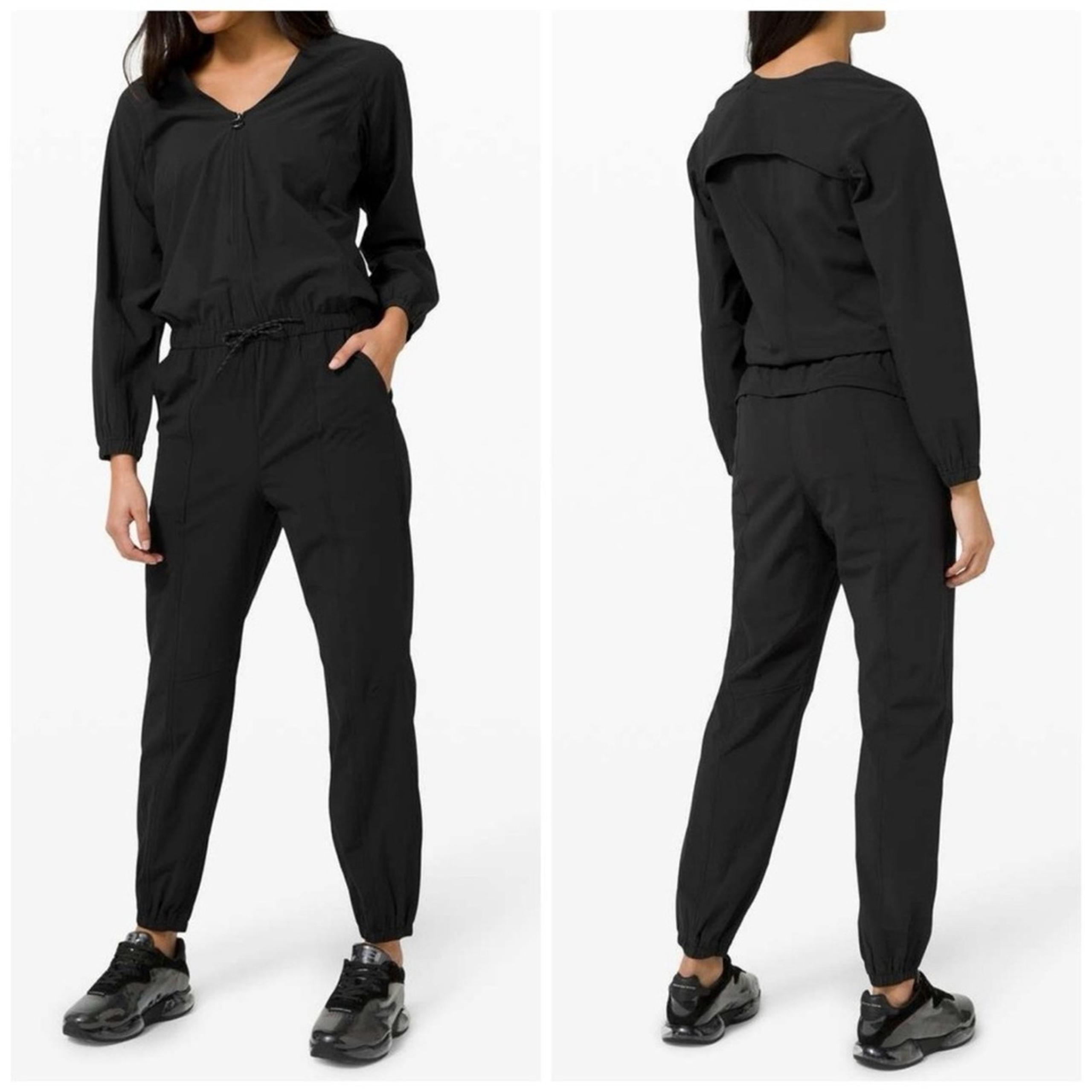 NWT 03/20 Dynamic Days Zip Front Woven Swift Jumpsuit **Black Size 6