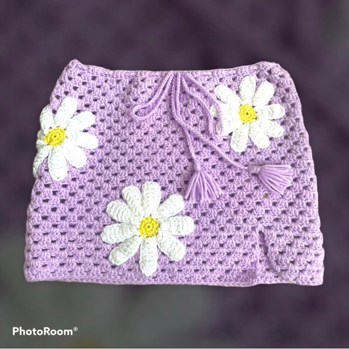 Handmade crochet pastel skirts w/ flowers