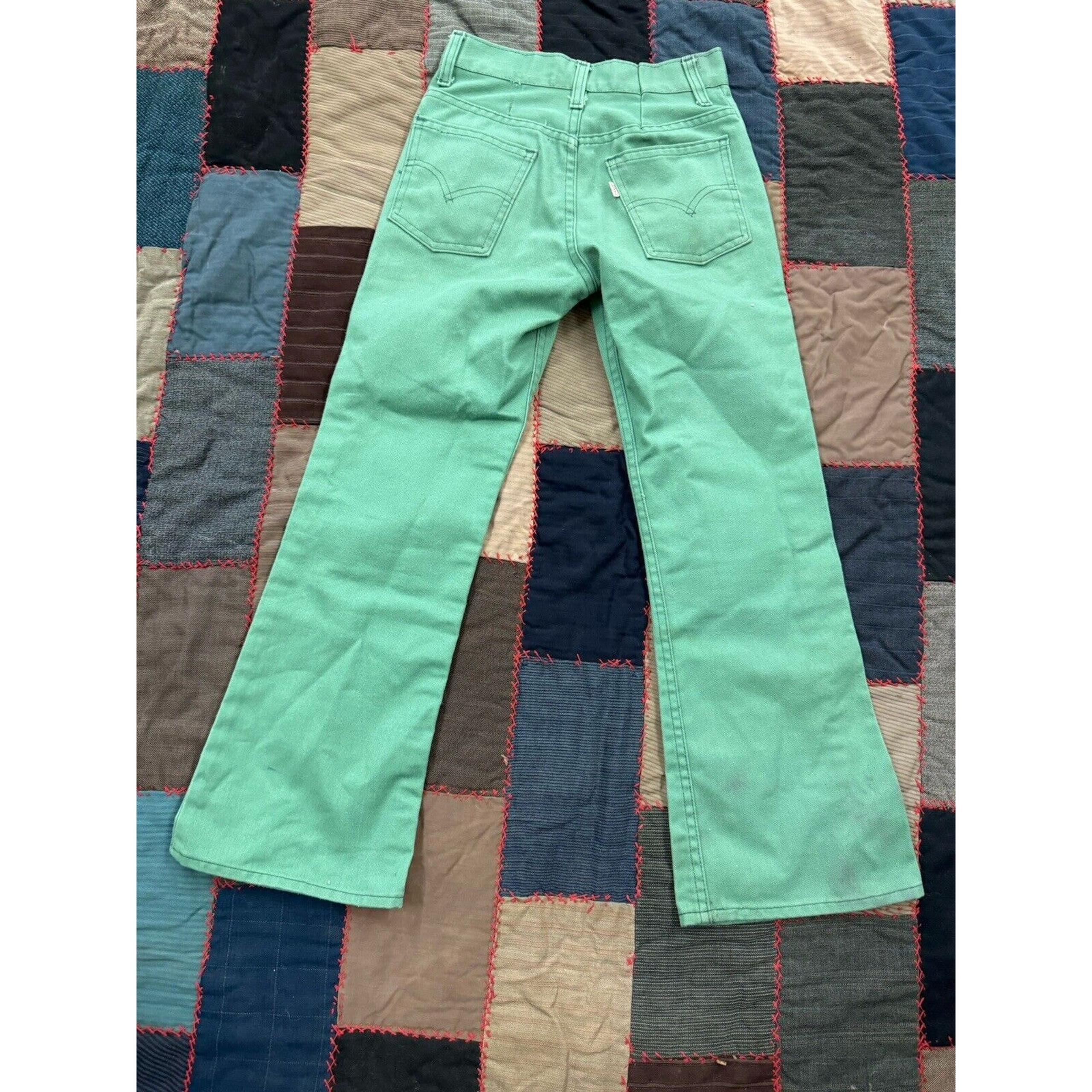 Vintage Early 70s Levis Teal Flare Bootcut Women’s W22 X L24