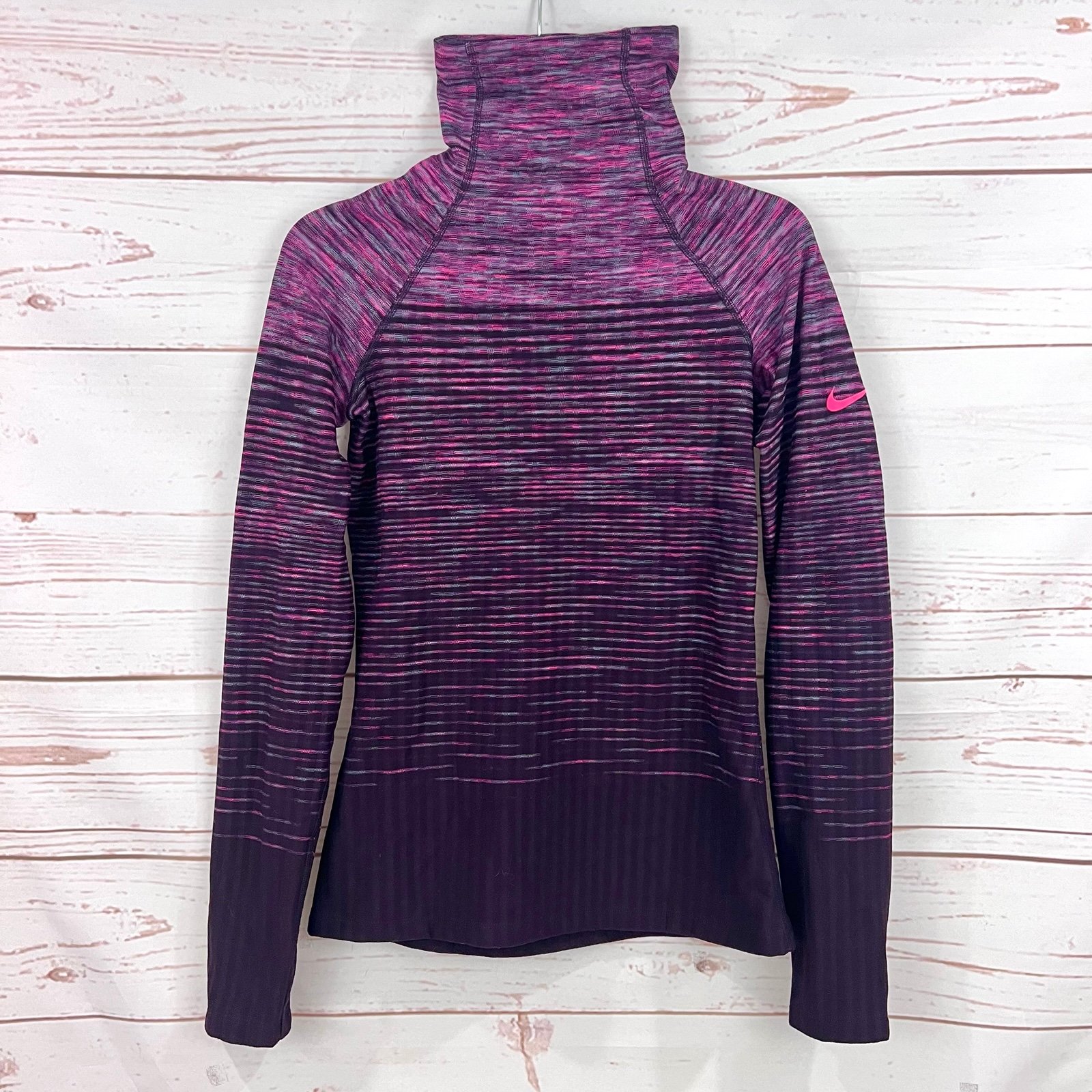 Nike Pro Hyperwarm Fleece Training Space Dye Thermal Turtleneck Top