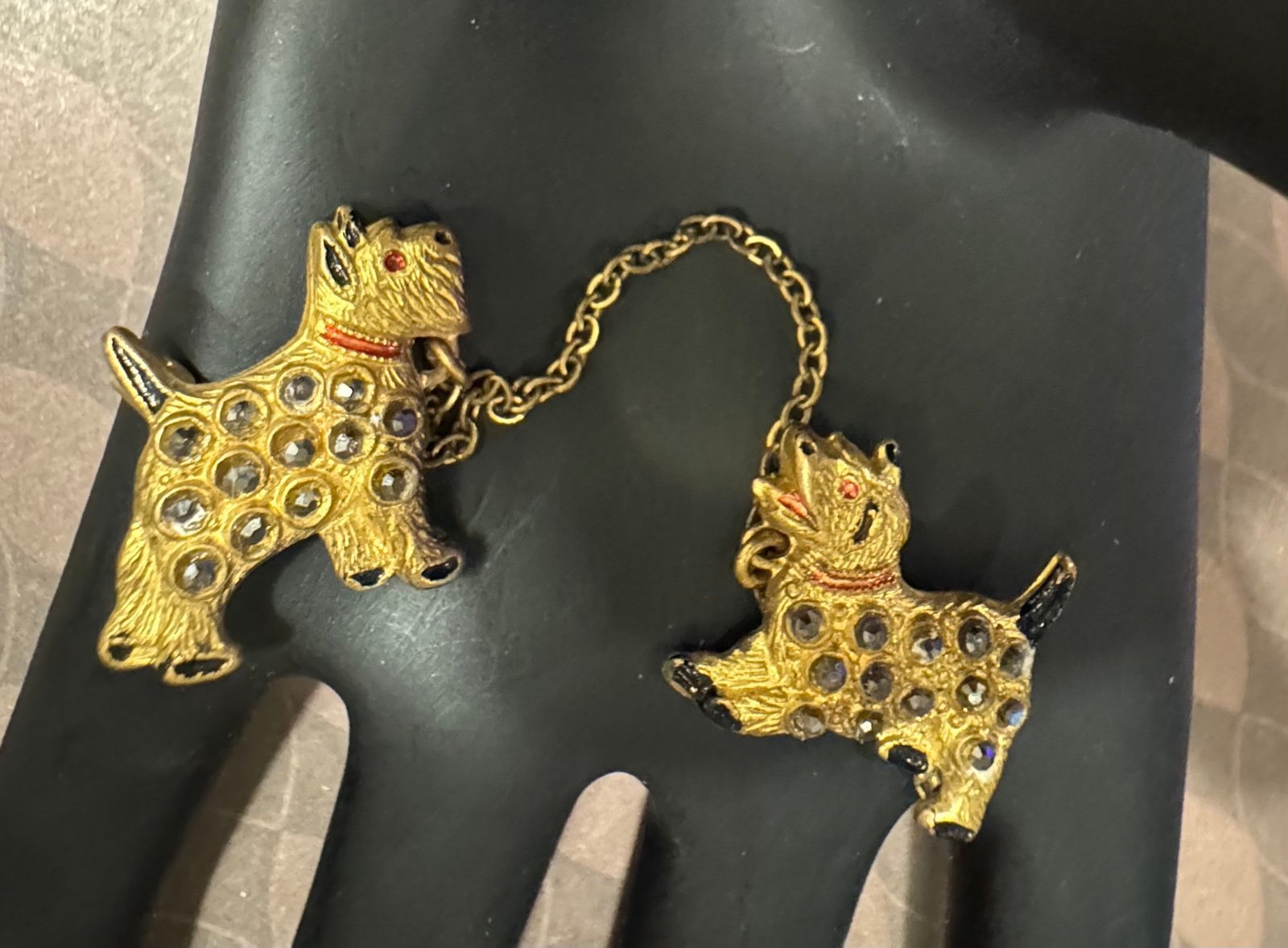 Vintage Sweater Pins, Chatelaine Marcasite Scottie Dogs Sweater Pins