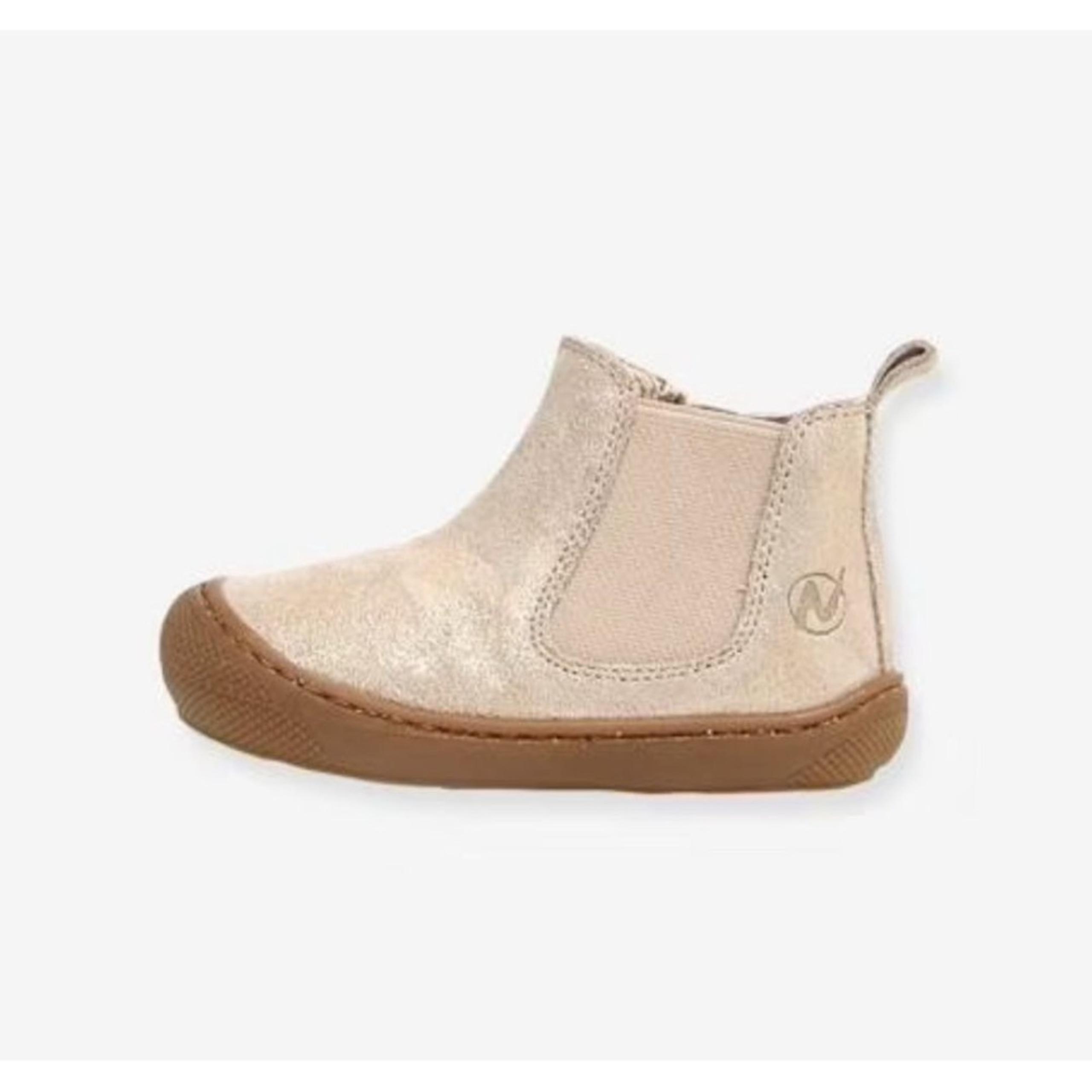 Naturino Champagne Pink Glitter Side Zip Chelsea Boot Toddler Size EU 20 US 4.5