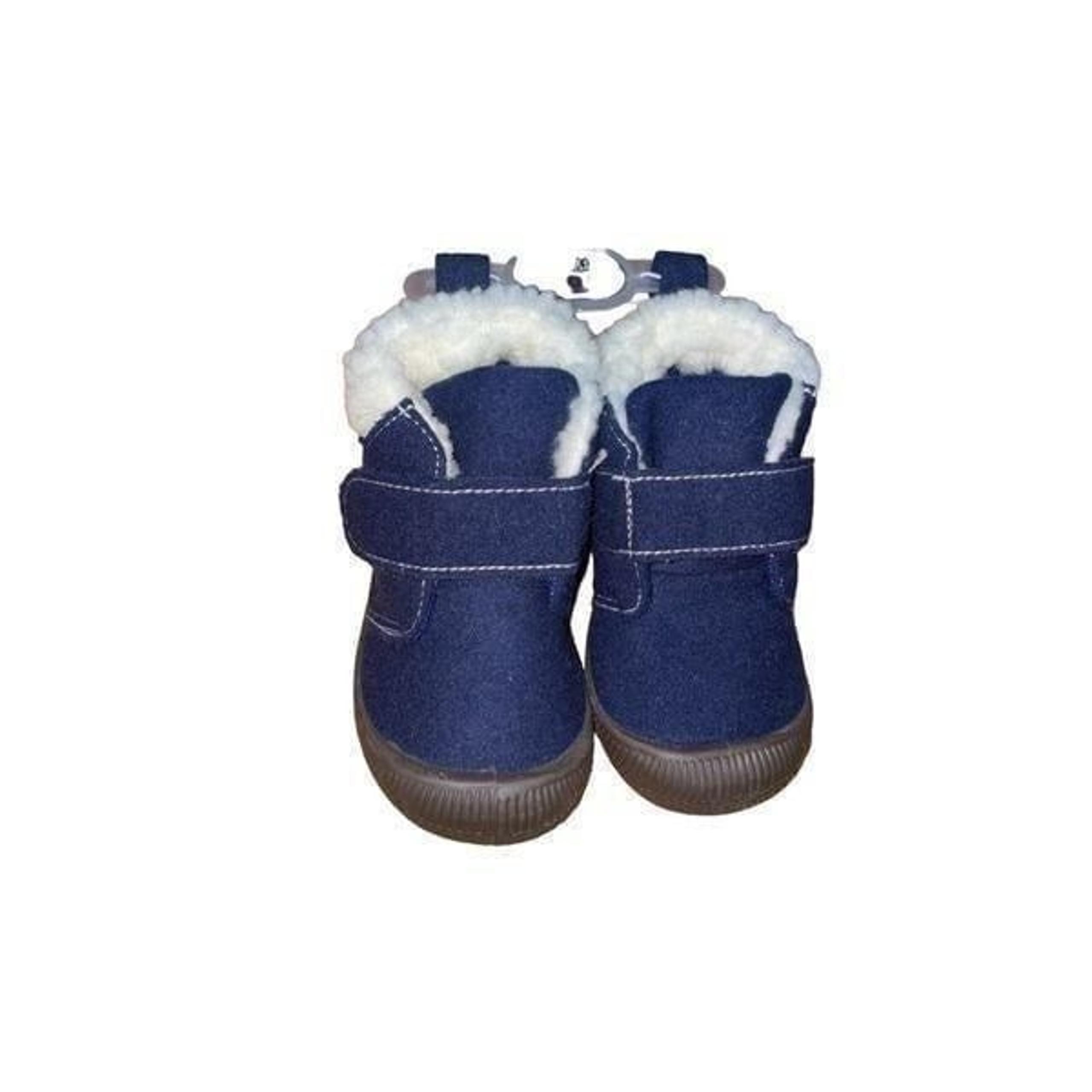 First Steps by Stepping Stones Denim Blue Baby Bootie Sherpa Lined Size 4 NWT