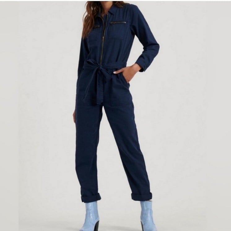 Lucky Brand Demin Blue Women's Front Broiler Jumpsuit- XS - NWOT