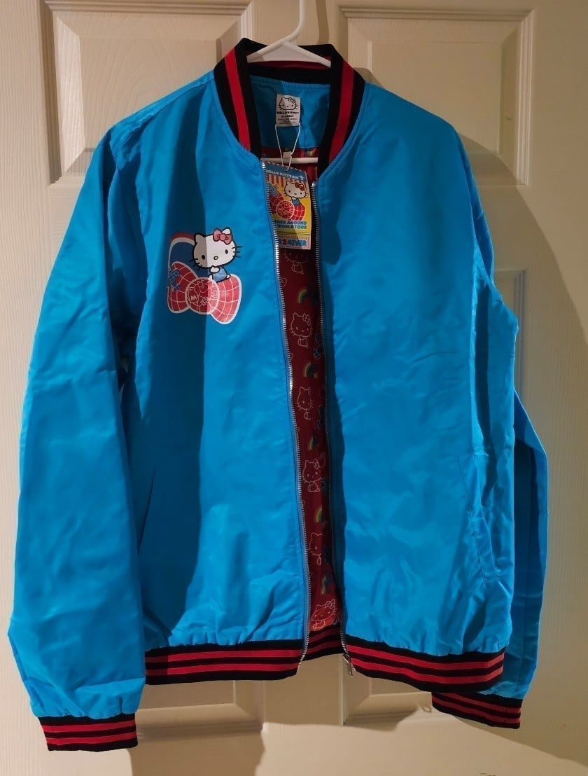 Hello Kitty Friends Around The World Bomber Jacket NWT