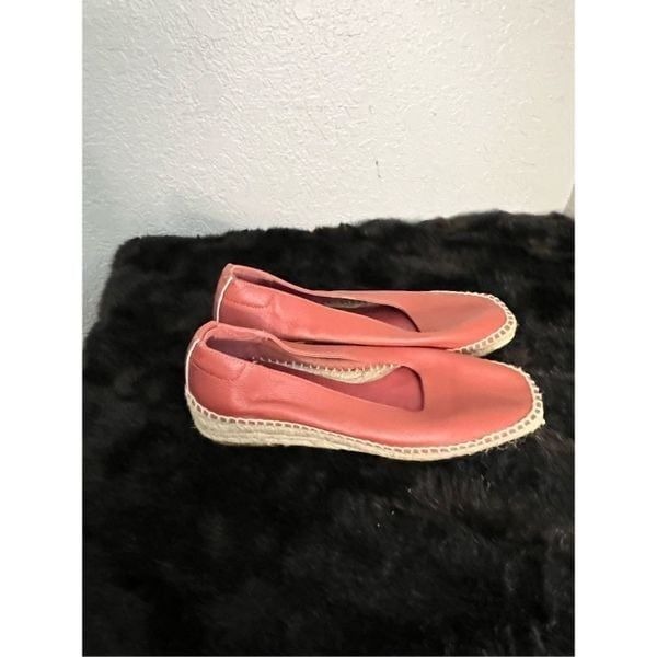 Everlane The Espadrille Sz 8 Leather Low Wedge Flats Burnt Sienna Slip-On Shoes