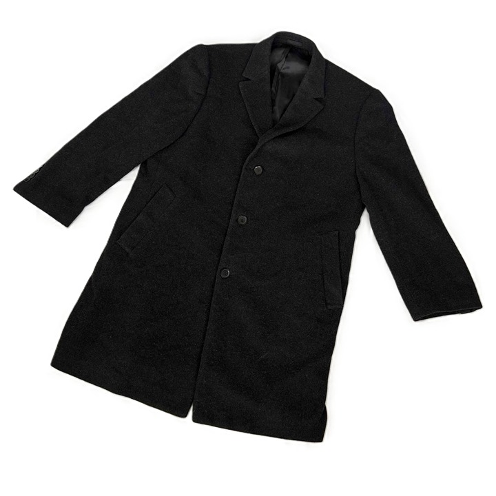 Calvin Klein Long Coat X Large XL Classic Fit Three Button Business Formal Black