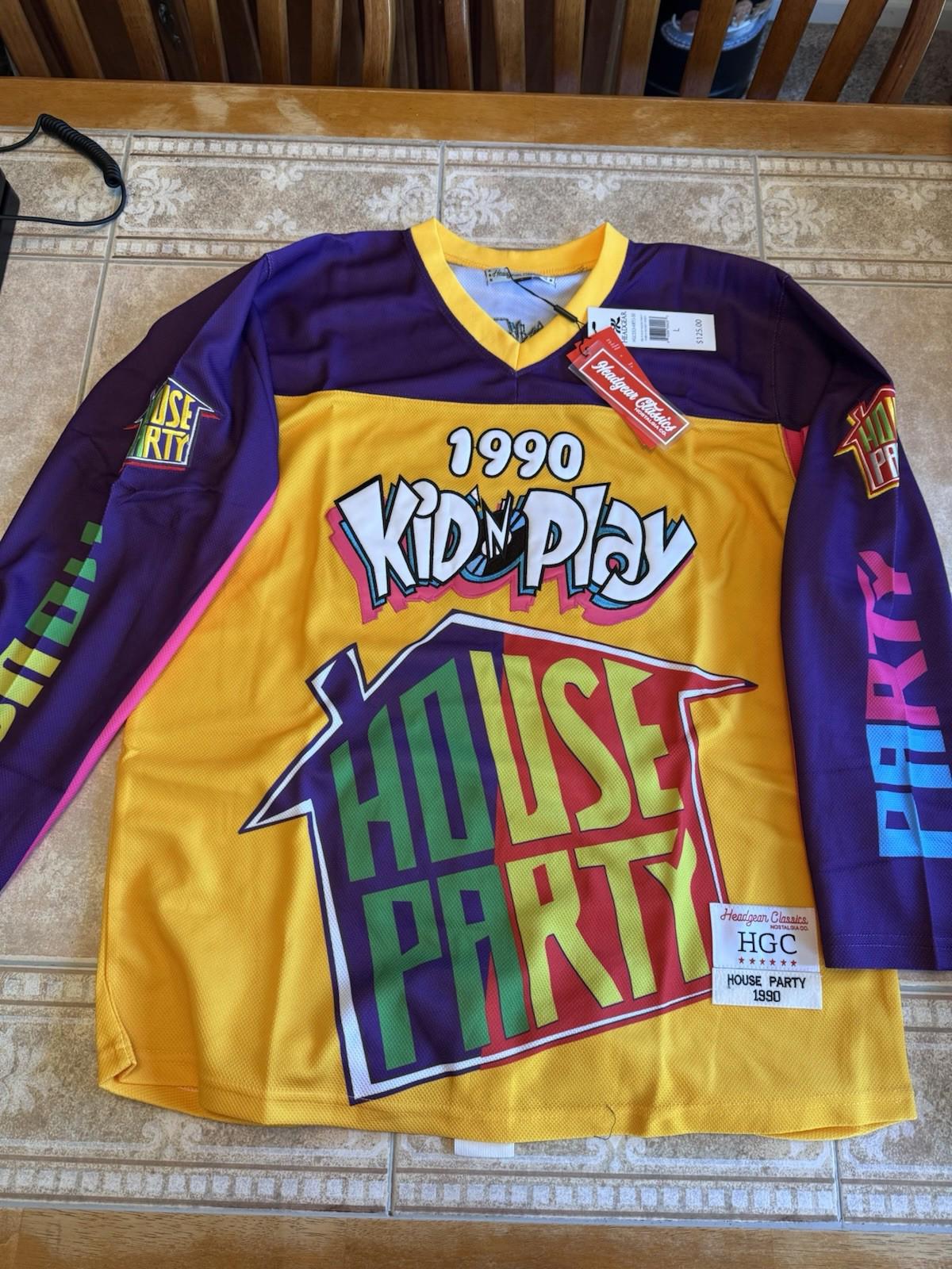 KID 'N' PLAY HOUSE PARTY Headgear Classics Yellow Hockey Jersey NW/ Tags Large