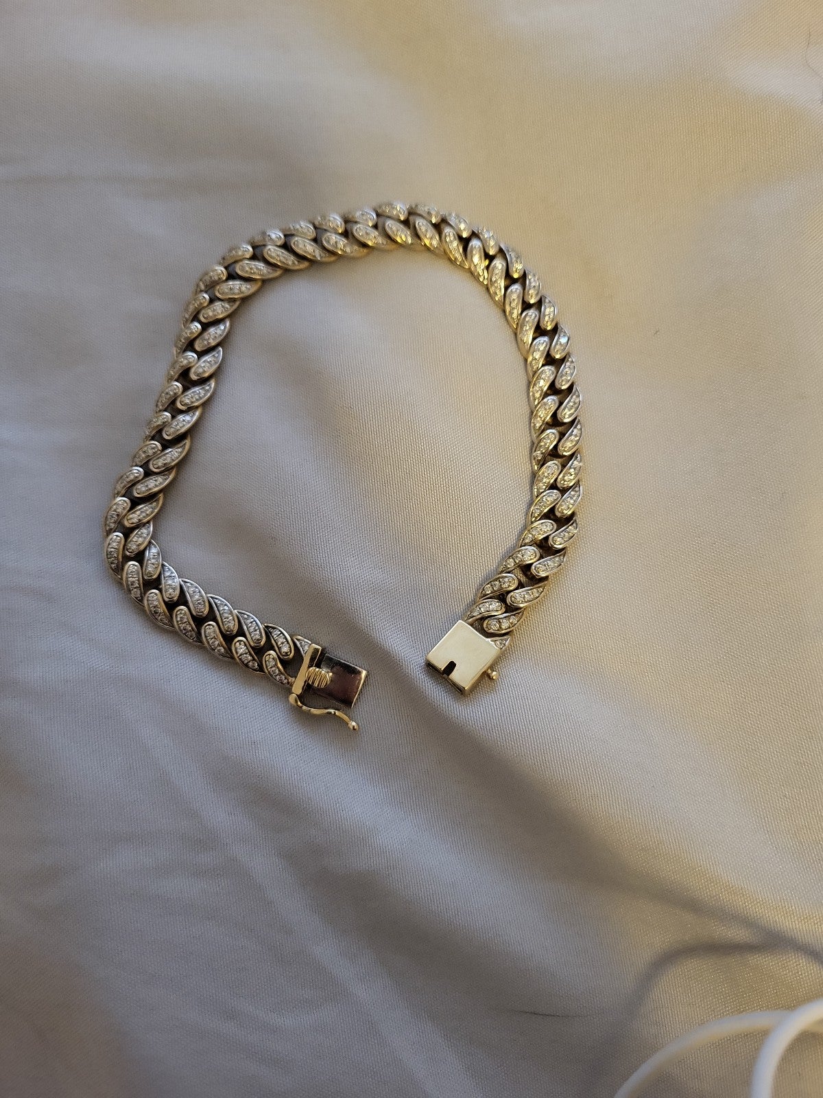 Gold and diamond bracelet.