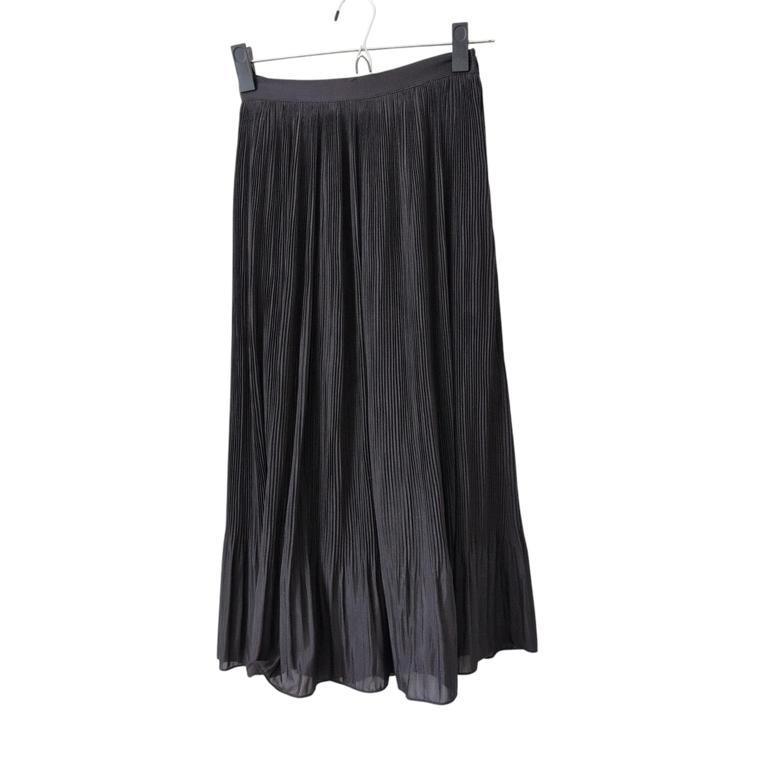 TheKorner Anthropologie Pleated Midi Skirt Womens 4 Black A-Line Classic Capsule