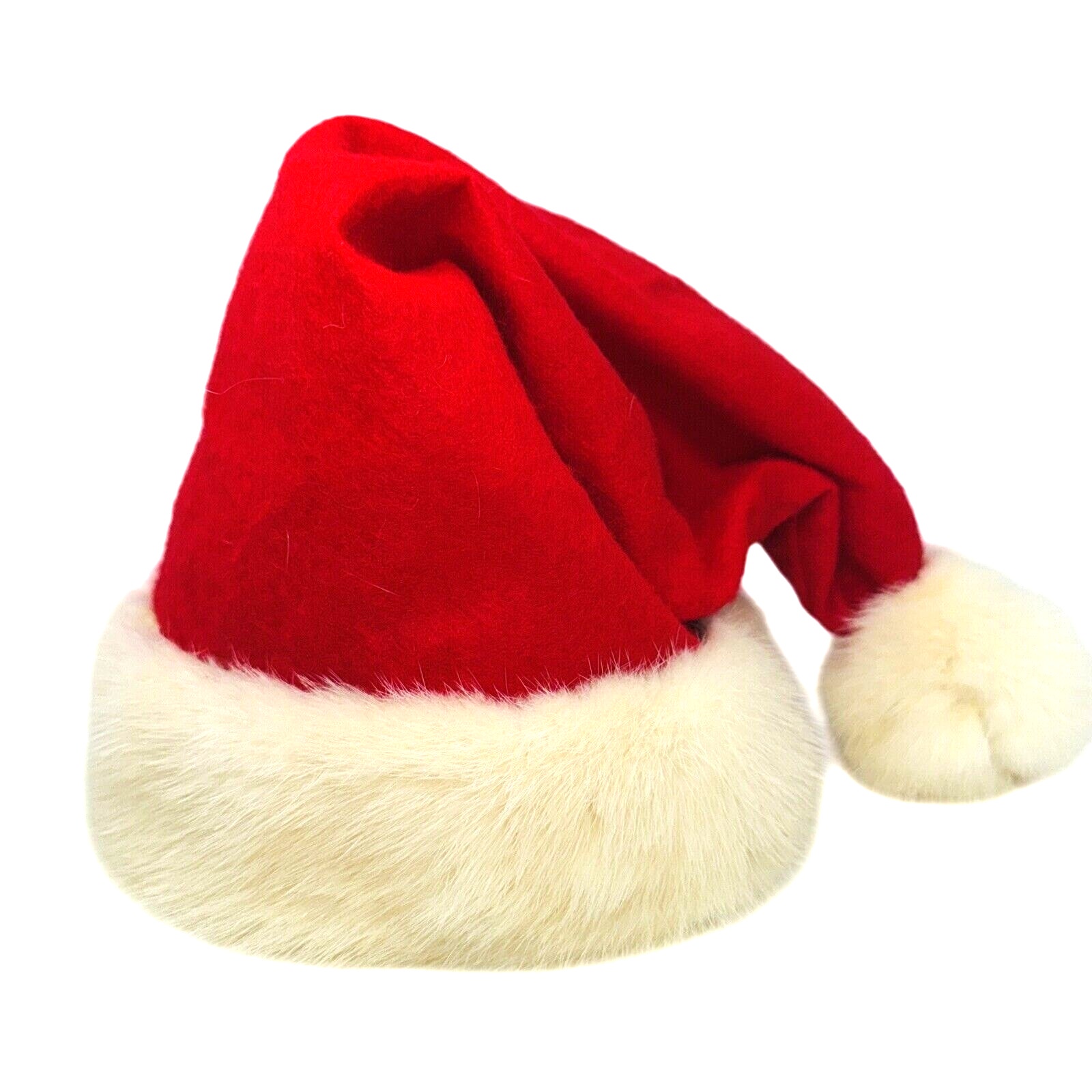 Handmade Rabbit Fur Santa Hat Christmas Bohemian Boho Luxury Shabby Chic Xmas