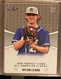 2021 Perfect Game Dylan Lesko Rare limited edition RC (top 5 pick 2022 draft)