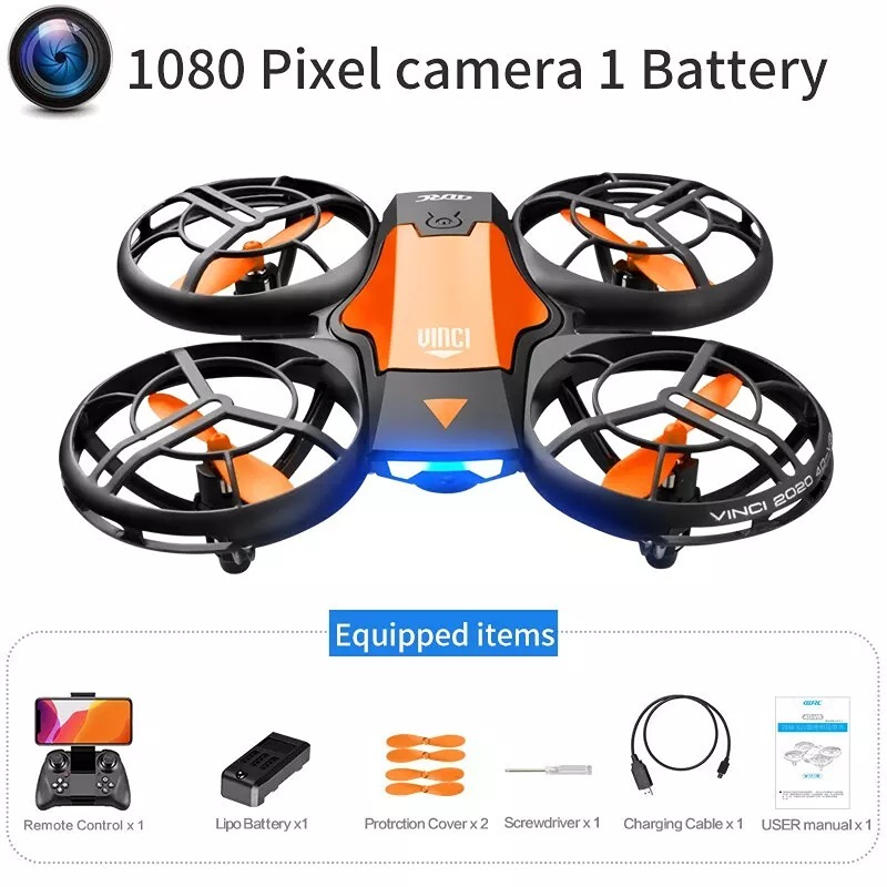 New Mini V8 RC Drone 4k HD Wide Angle Camera WIFI FPV Dual Camera Quadcopter - O