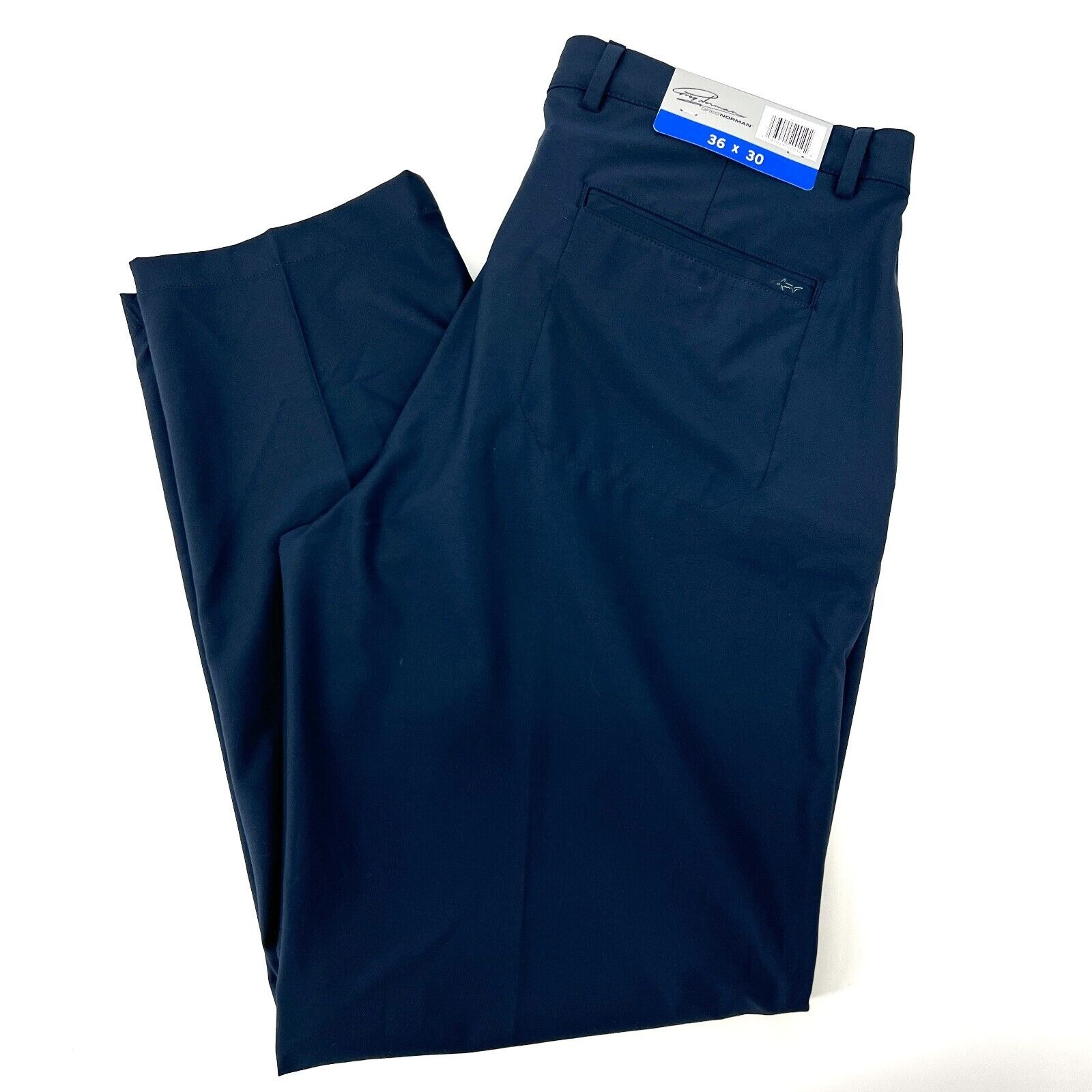 Greg Norman Performance Dress Pants Mens Size 36x30 Blue Stretch Straight Fit