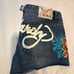 ED HARDY FLAME SKULL DENIM SHORTS