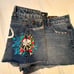 ED HARDY FLAME SKULL DENIM SHORTS