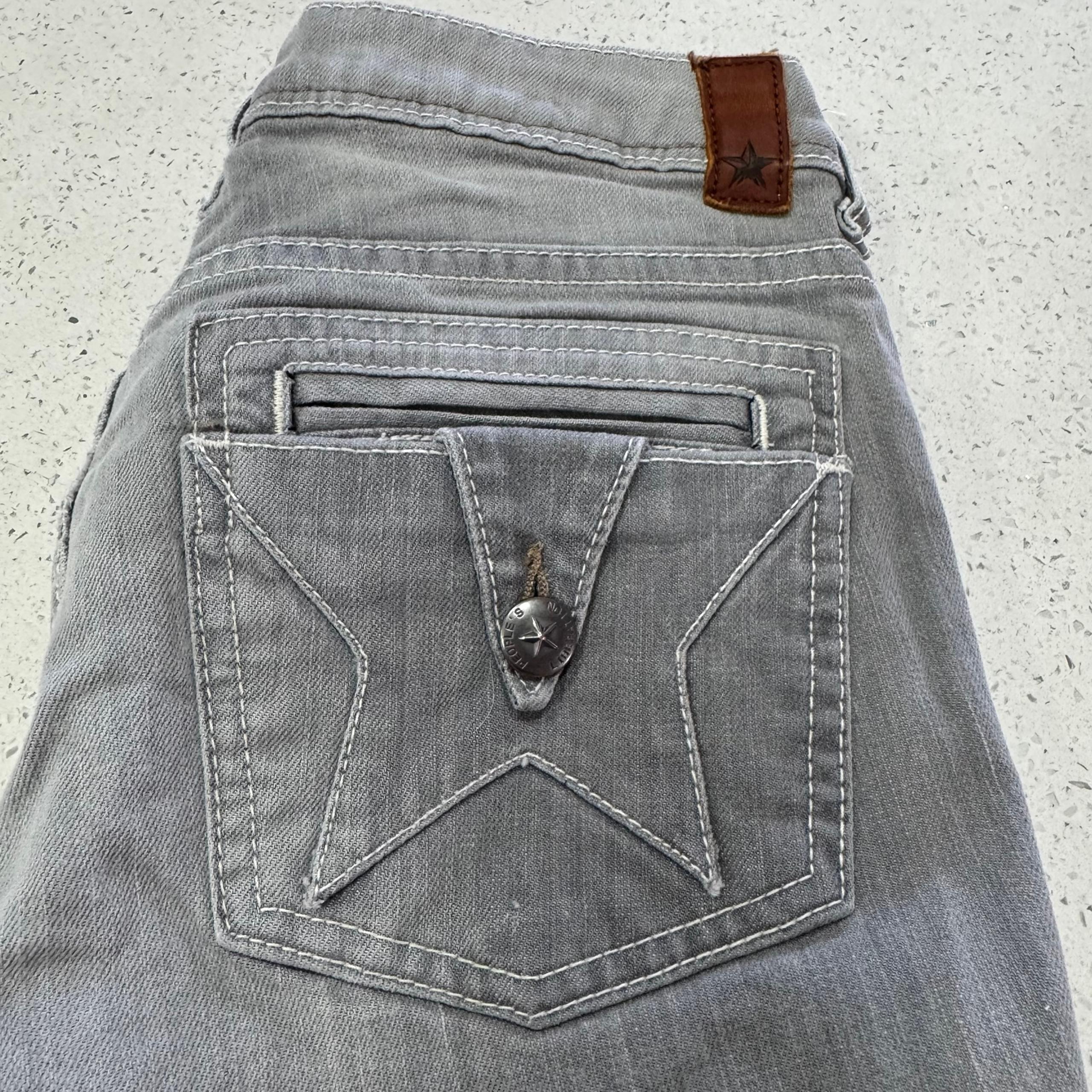 VTG Y2K Low Rise Star Peoples Liberation Jeans Tanya Straight Gray Denim Cute
