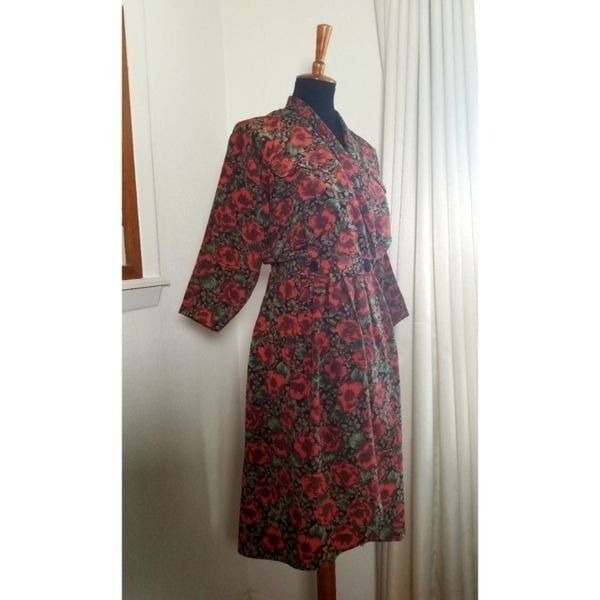 Vintage 90's Wild Rose Wrap Dress