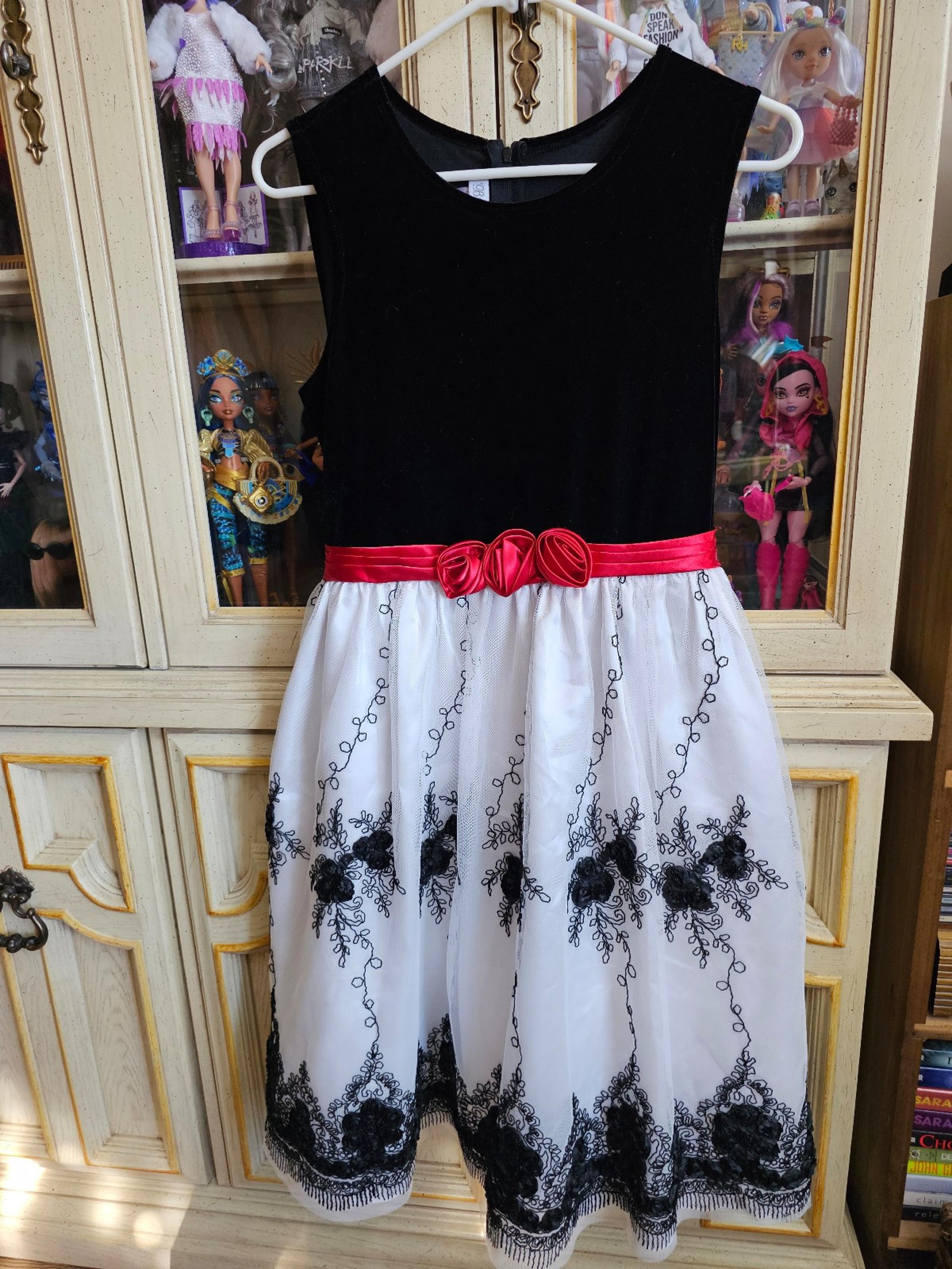 Bonnie Jean Black & White Girls Size 16.5 Dress
