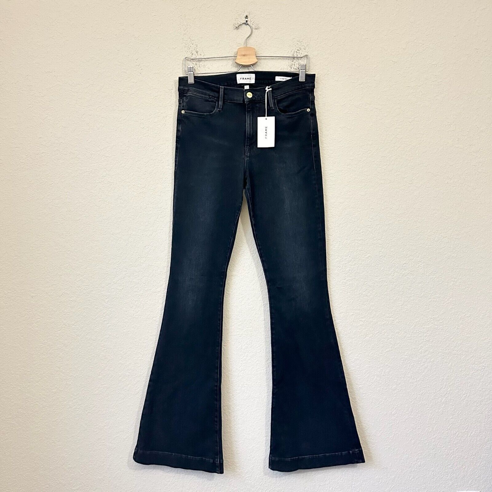 FRAME Le High Rise Flare Jeans Denim in Wayfarer Bratz NWT *FLAW*