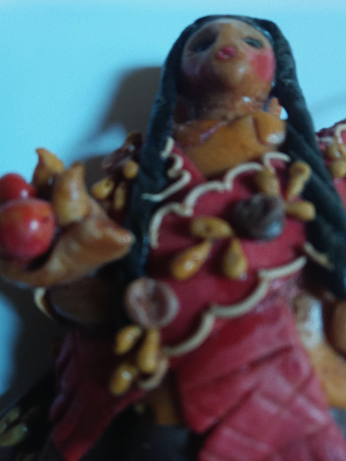 Christmas Ornaments vintage Ecuadorian Folk Art handmade bread dough.