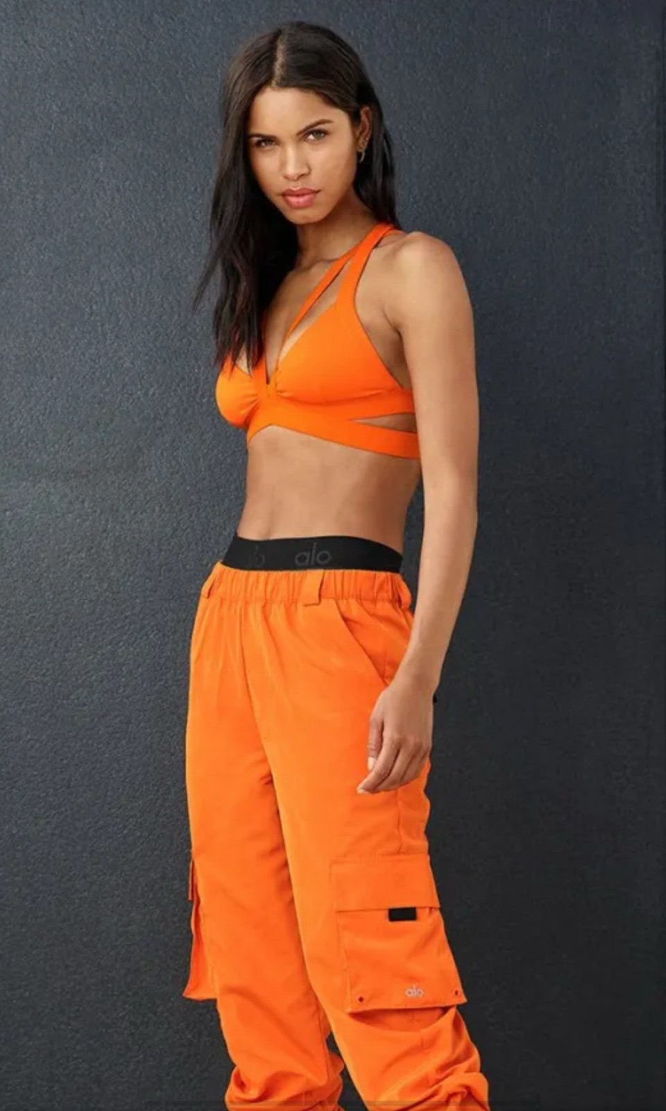 ALO YOGA Nadi Bra - Bright Tangerine xs