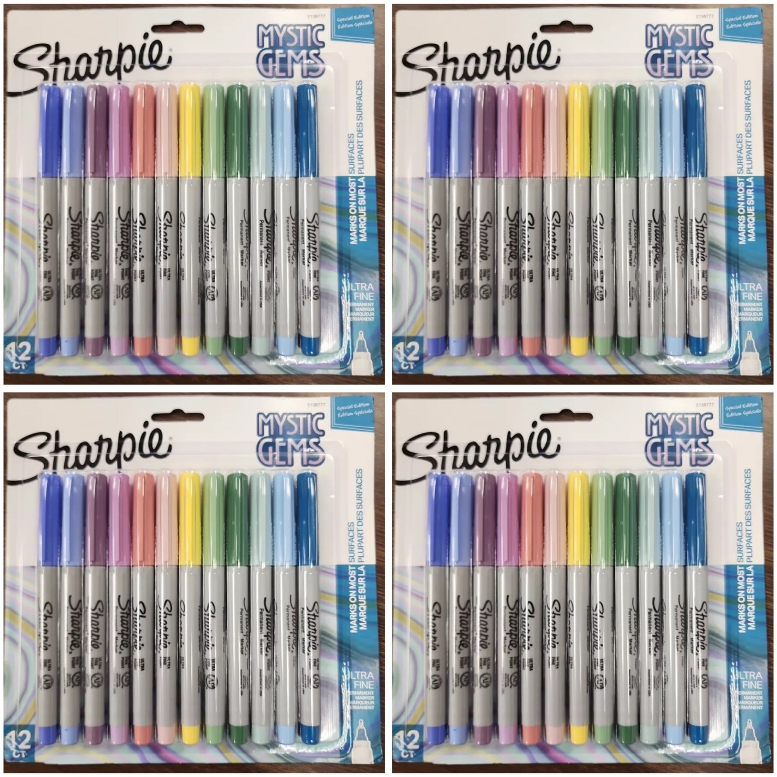 4x Sharpie Mystic Gems Ultra-Fine Point Permanent Marker 12pk