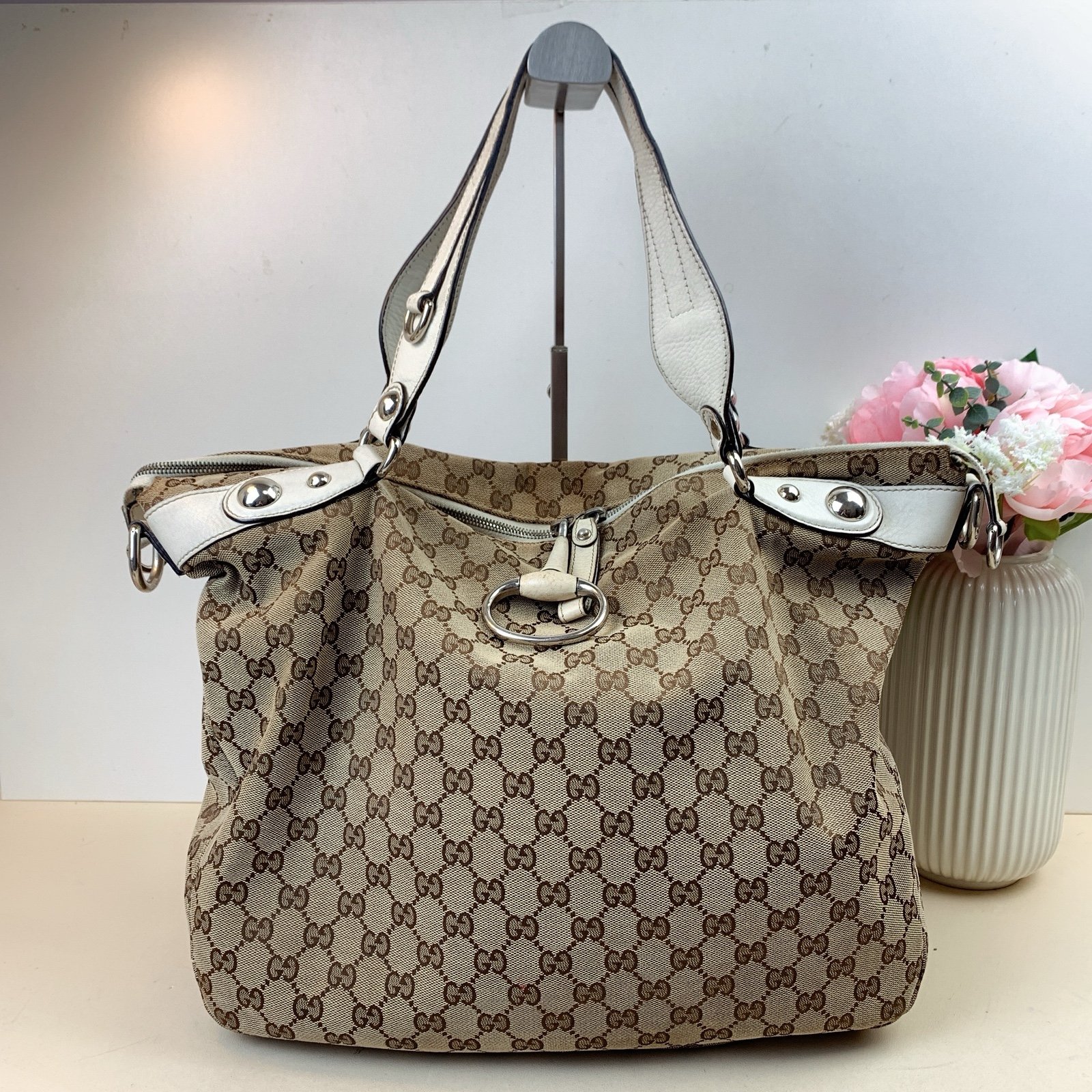 GUCCI Cloth Tote Shoulder Bag