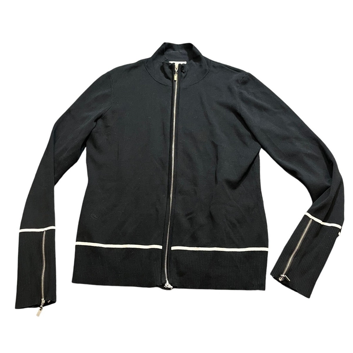 Kinross Women's Long Sleeves Full Zip Cardigan Sweater Size Medium Black