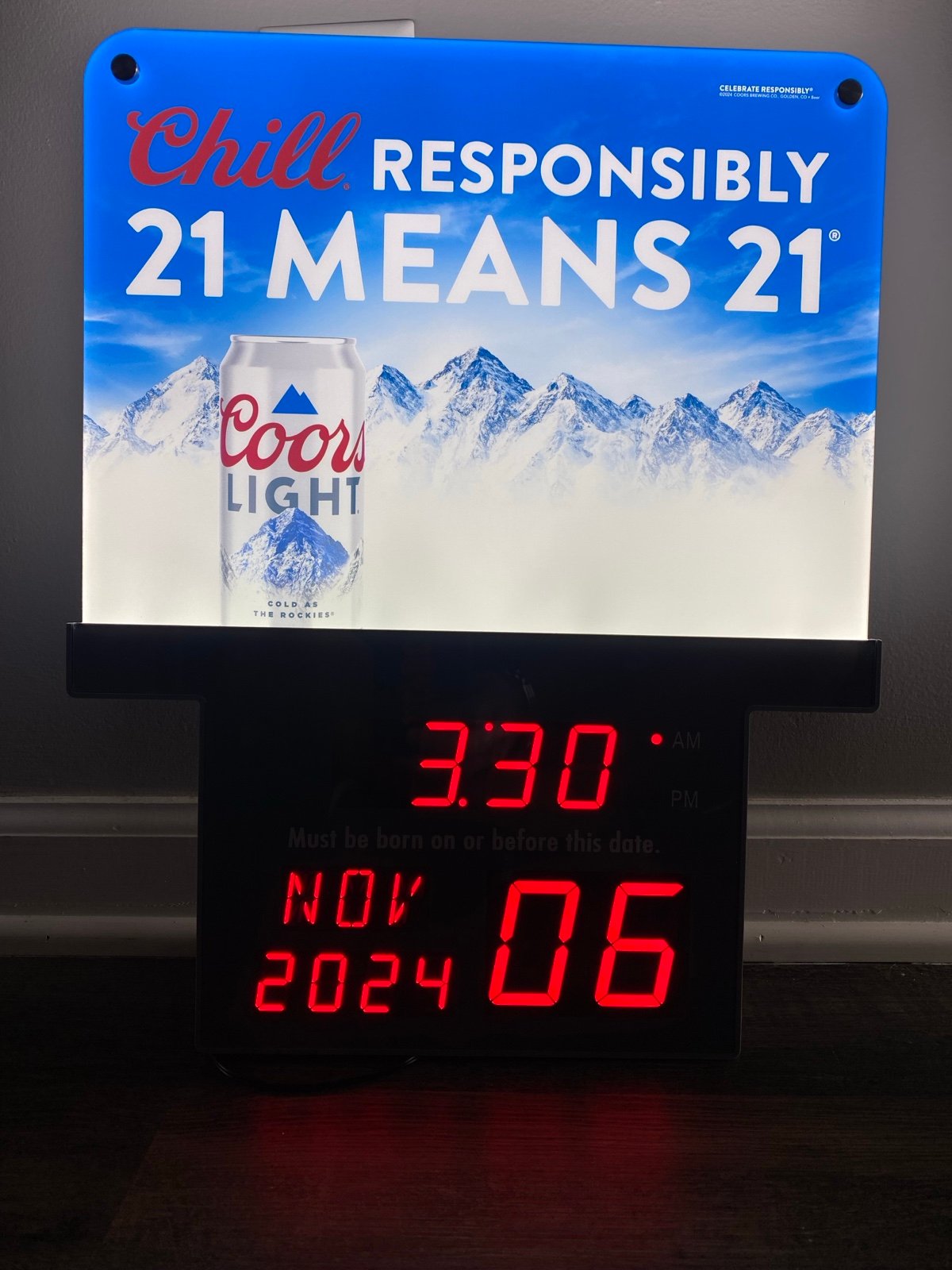 New in the box coors light LED clock