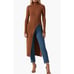 ASTR The Label Hi Slit Turtleneck Long Sweater Tan Women's XS New