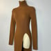 ASTR The Label Hi Slit Turtleneck Long Sweater Tan Women's XS New