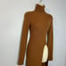 ASTR The Label Hi Slit Turtleneck Long Sweater Tan Women's XS New