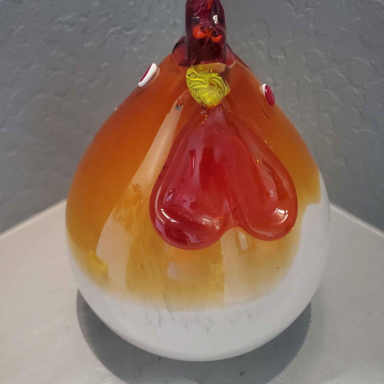 Murano style fat glass rooster 22