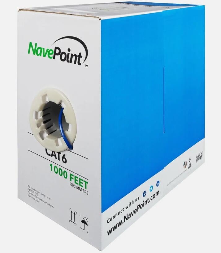 CAT6 1000FT Blue 1-pack