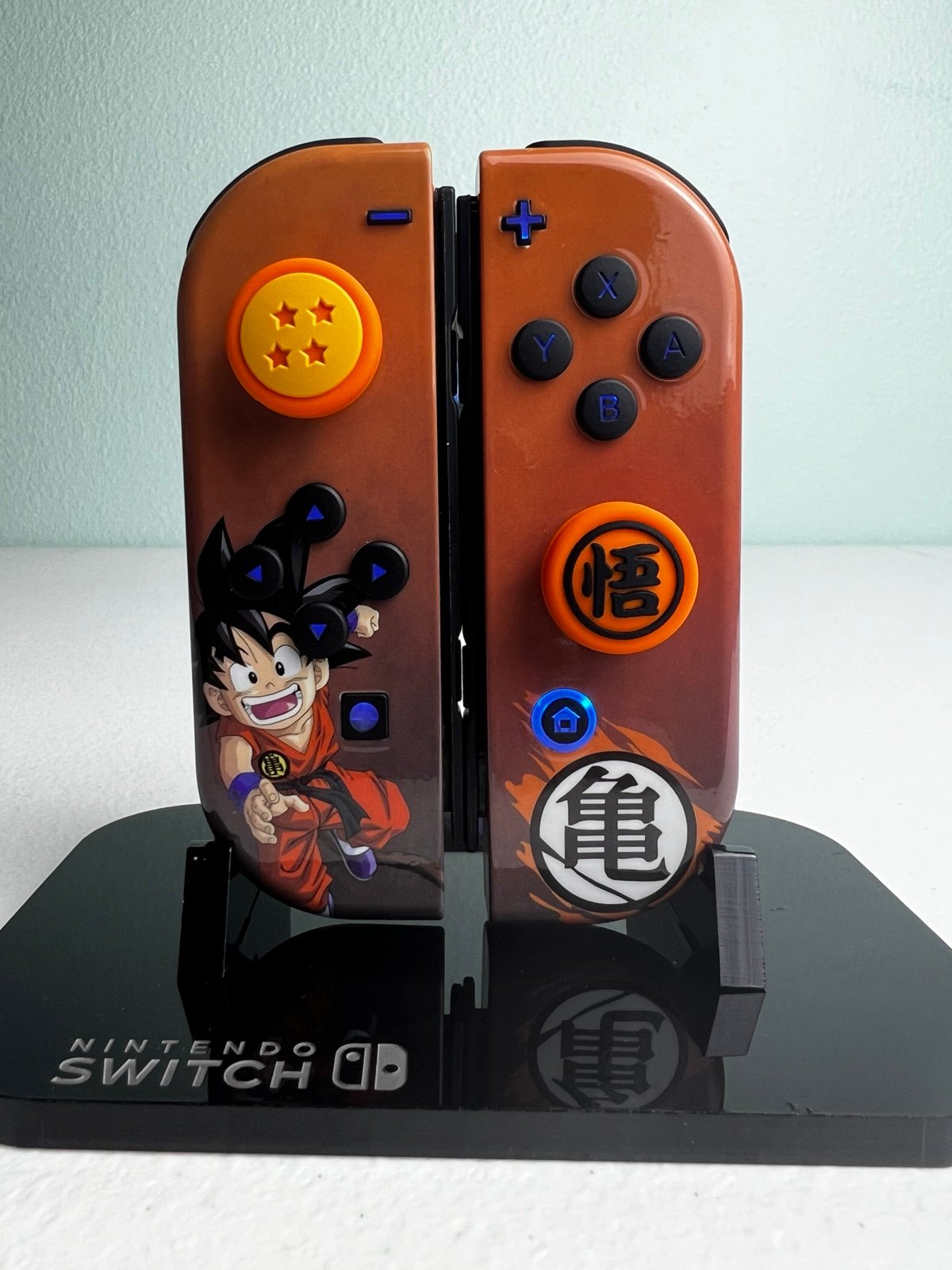Kid Goku Dragon - RGB LED - Glossy Gradient - Custom Nintendo Switch Joycons