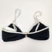 L*Space Helena Bikini Top in Black Cream Size Medium V Wired Front NWT